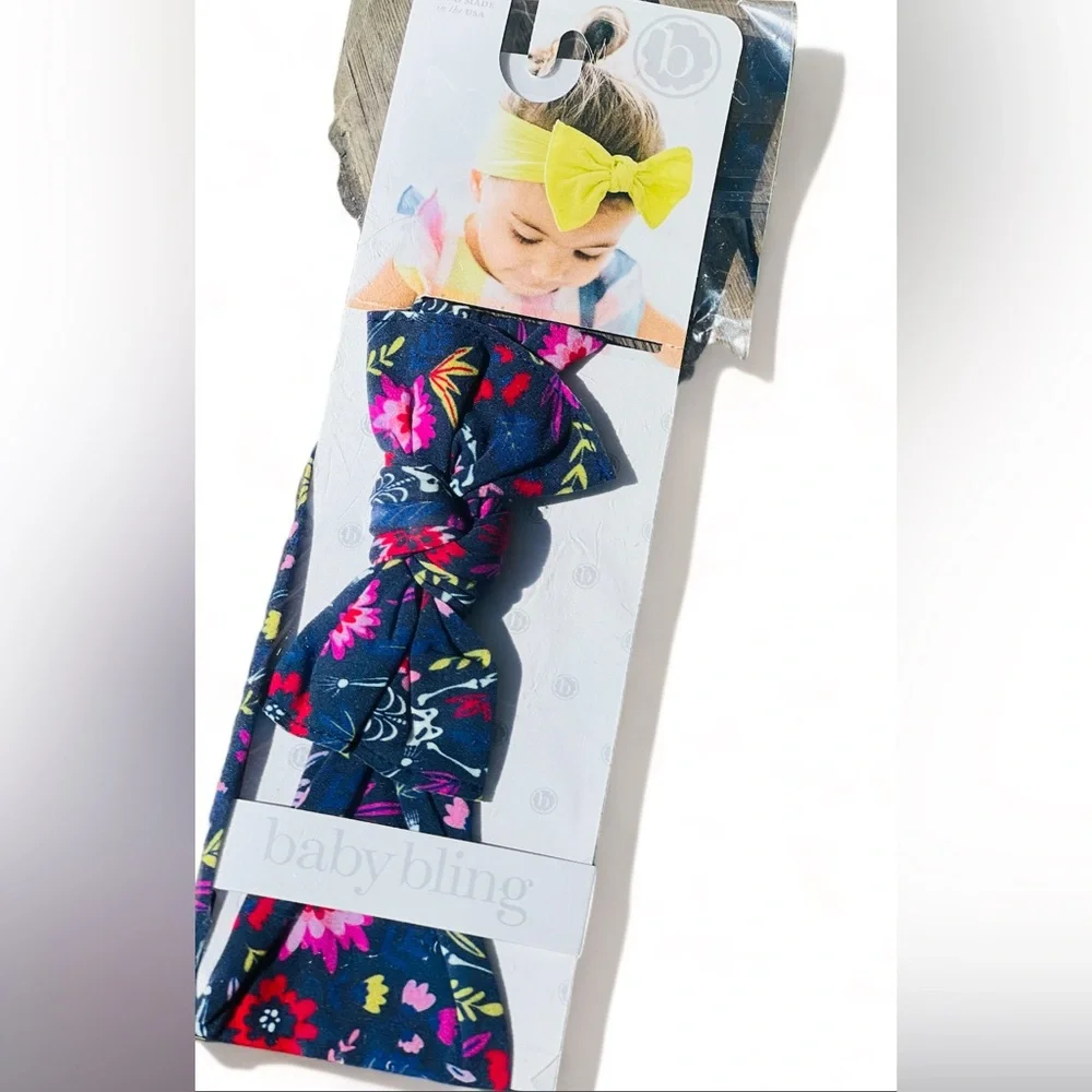 Baby Bling Dancing Skeleton Printed Knot Headband NWT